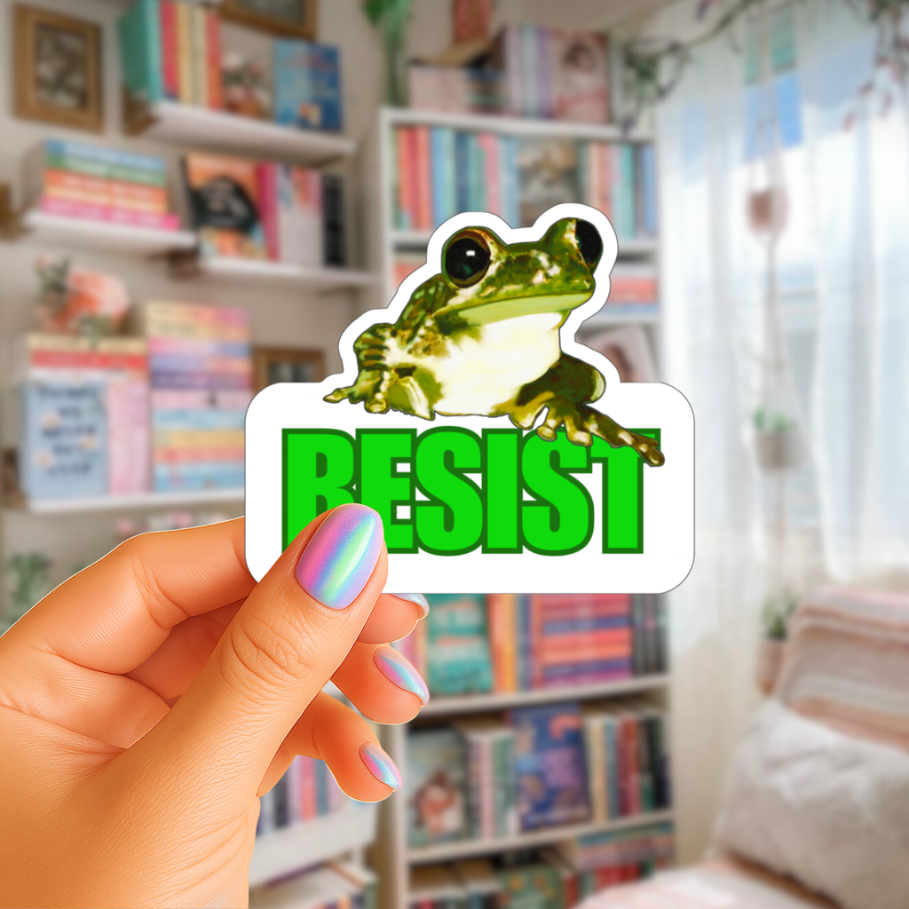Waterproof Resist Frog Sticker - Waterproof Vinyl Sticker - Original Art Decal