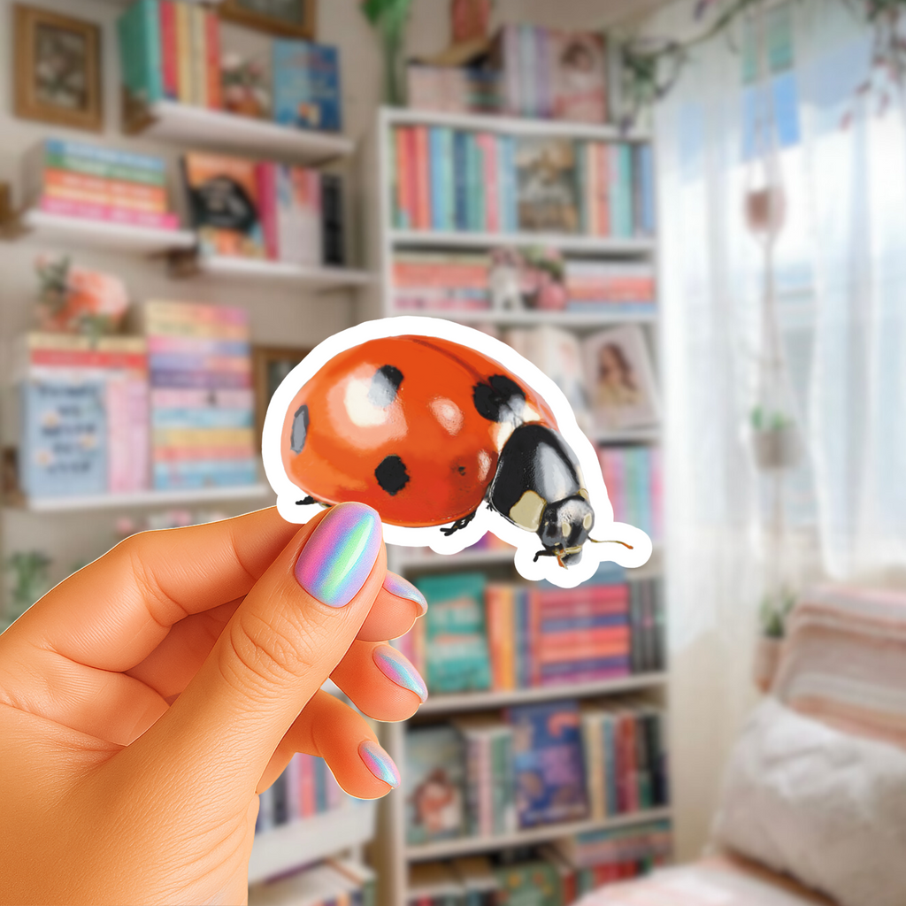 Lucky Ladybug Sticker - Waterproof Vinyl Sticker - Original Art Decal