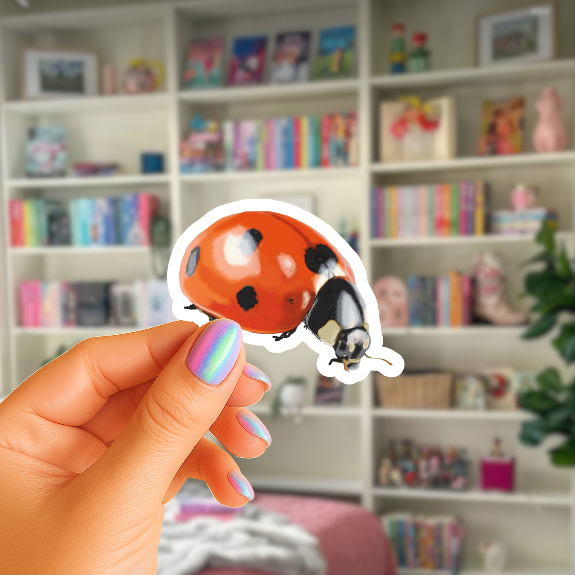 Lucky Ladybug Sticker - Waterproof Vinyl Sticker - Original Art Decal