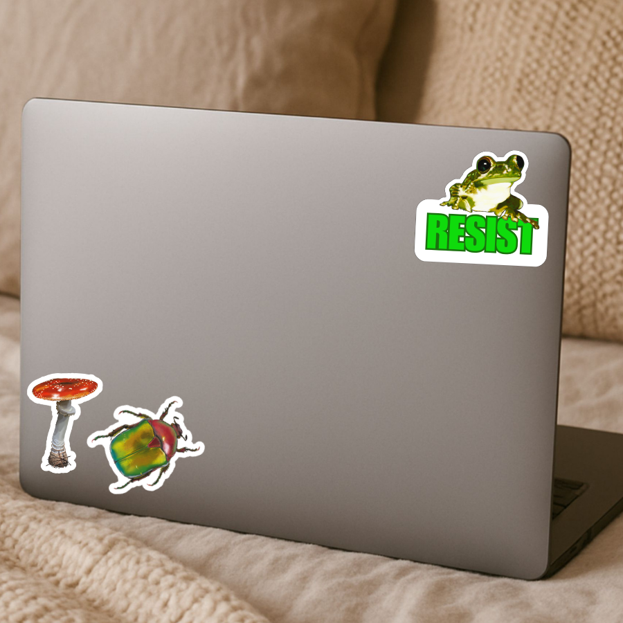 Christmas Beetle Sticker  - Waterproof Vinyl Sticker - Original Art Decal