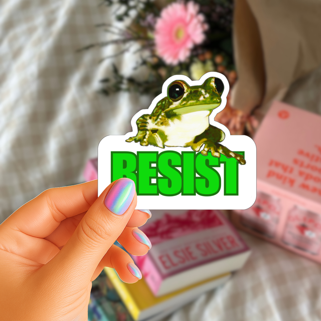 Waterproof Resist Frog Sticker - Waterproof Vinyl Sticker - Original Art Decal