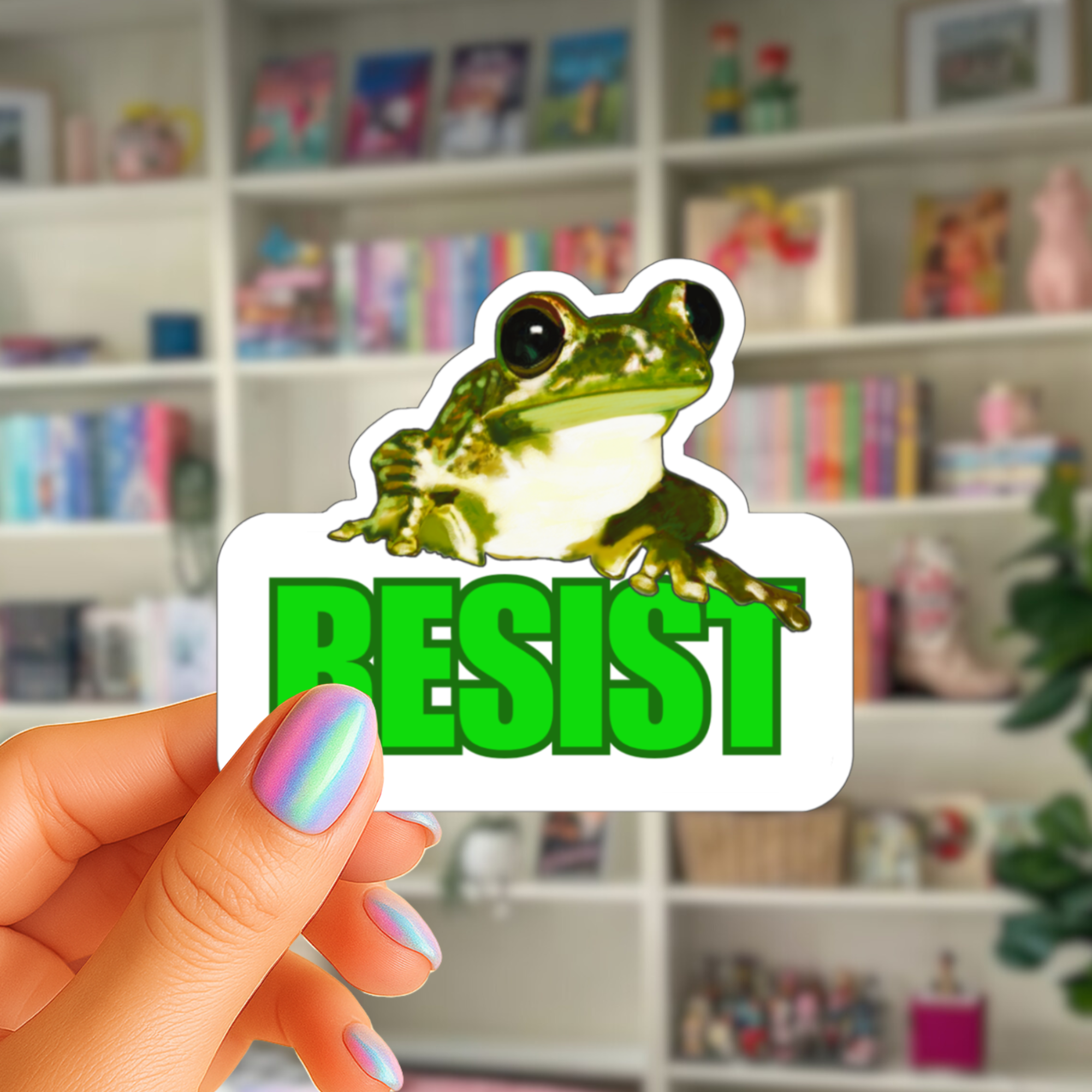 Waterproof Resist Frog Sticker - Waterproof Vinyl Sticker - Original Art Decal