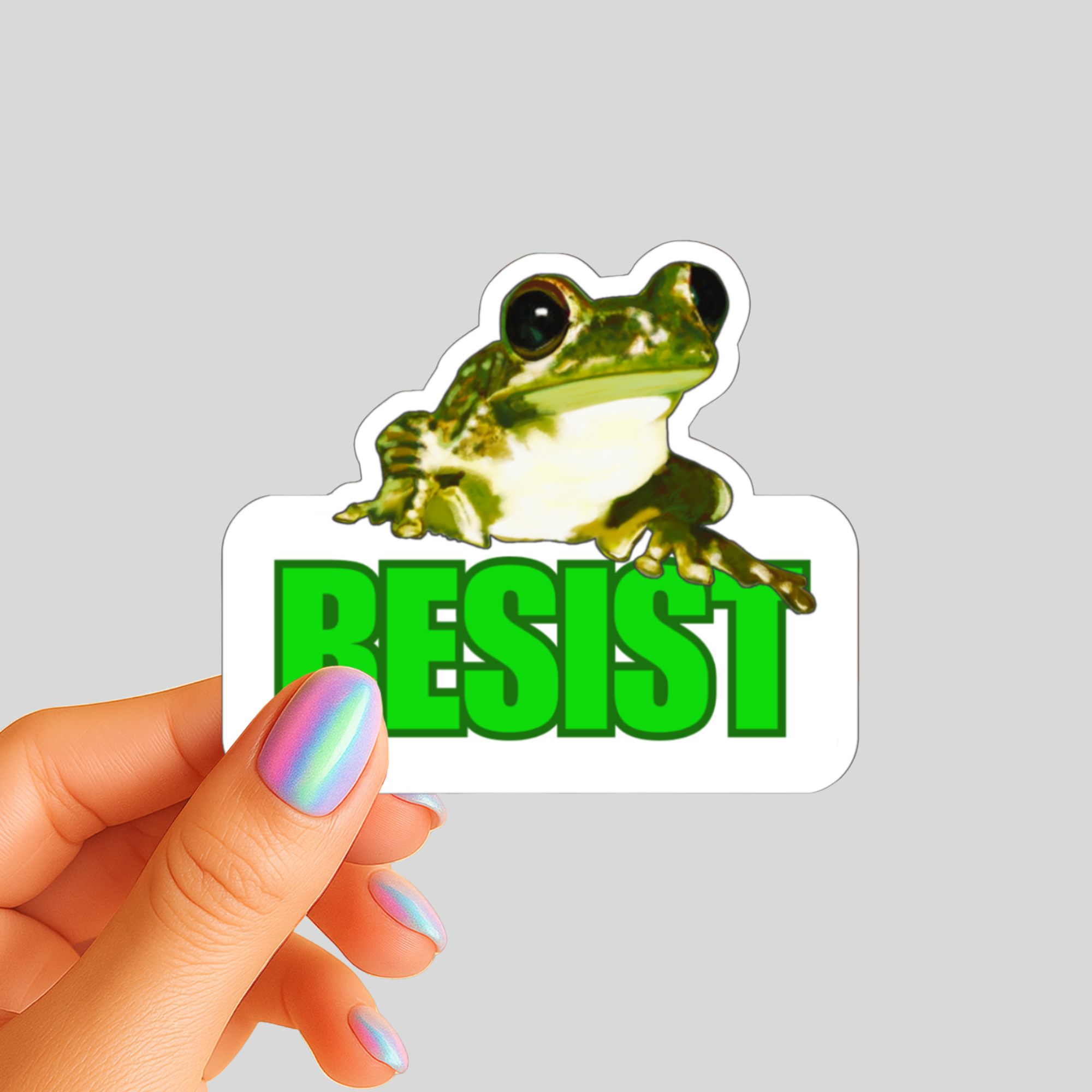 Waterproof Resist Frog Sticker - Waterproof Vinyl Sticker - Original Art Decal