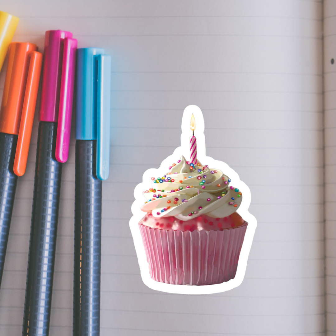 Birthday Cupcake Sticker