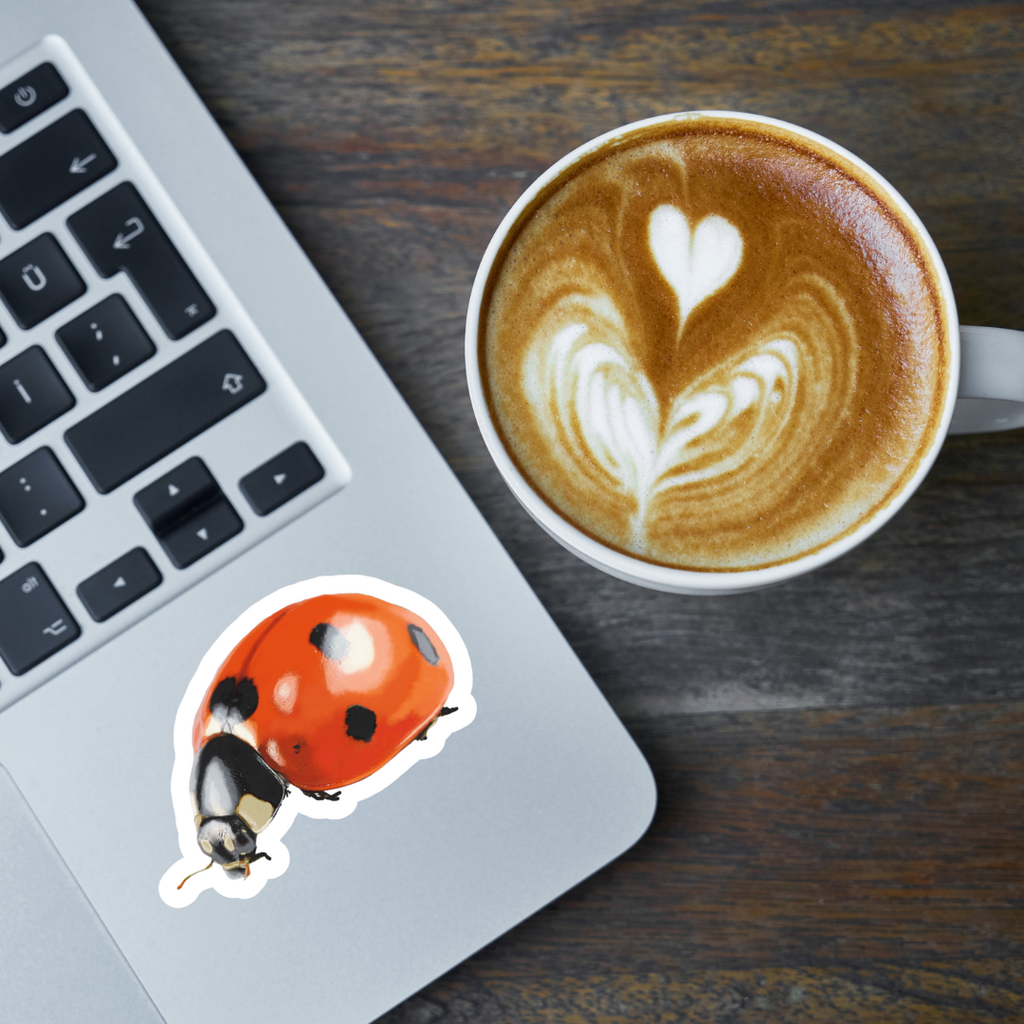 Lucky Ladybug Sticker - Waterproof Vinyl Sticker - Original Art Decal