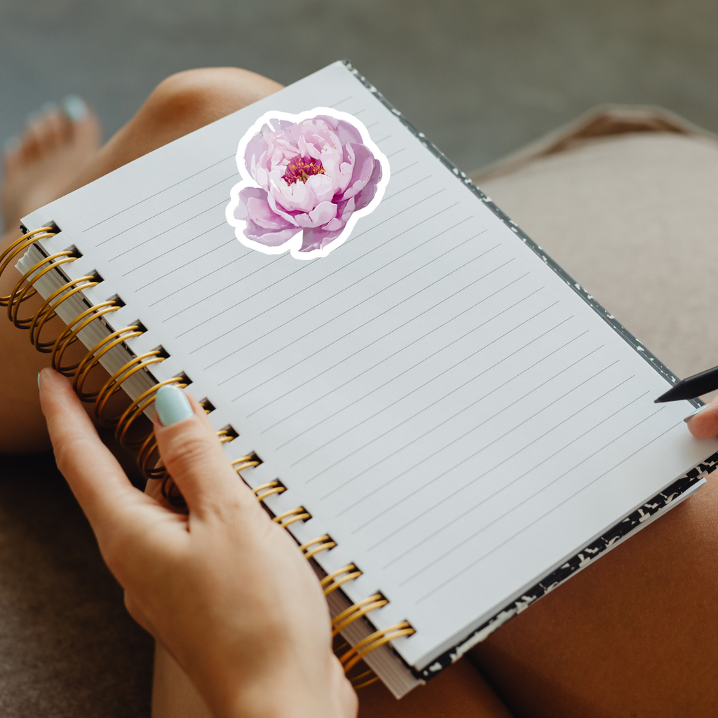 Waterproof Pink Peony Sticker