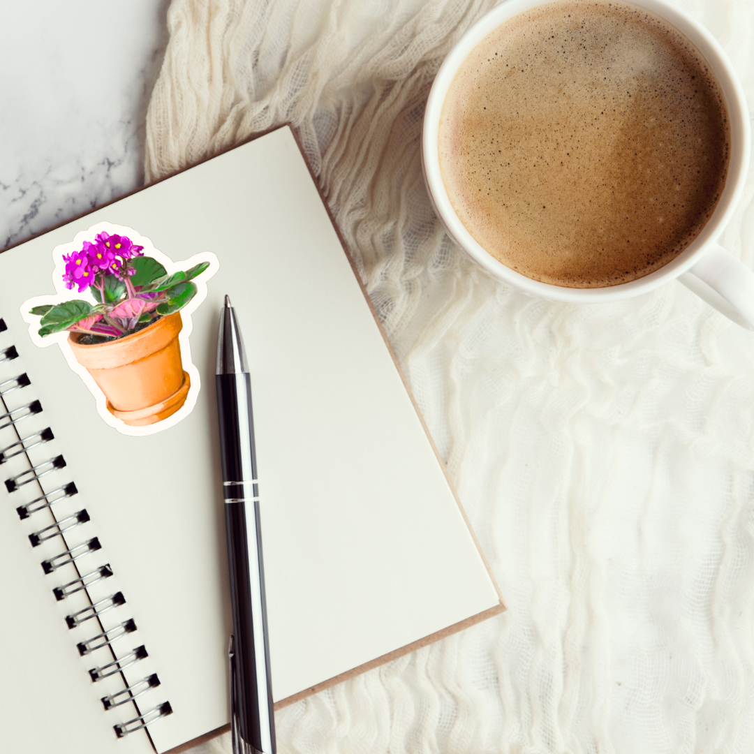 Waterproof Potted African Violet Sticker