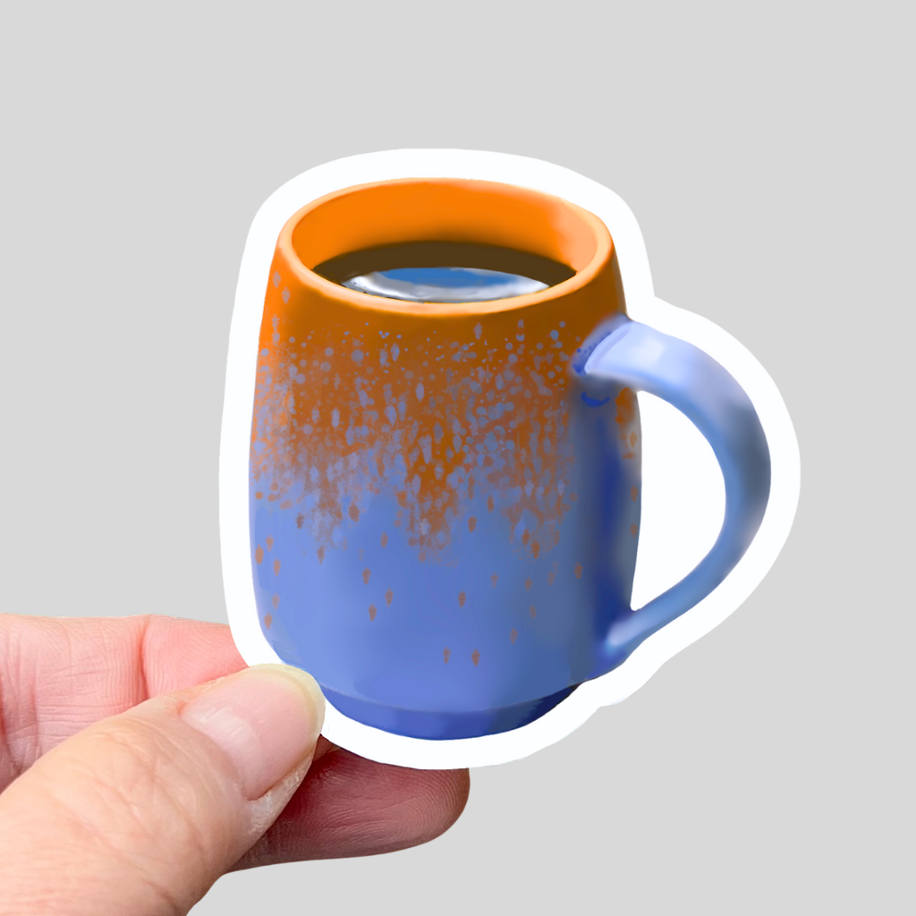 Waterproof Pottery Mug of Coffee Sticker