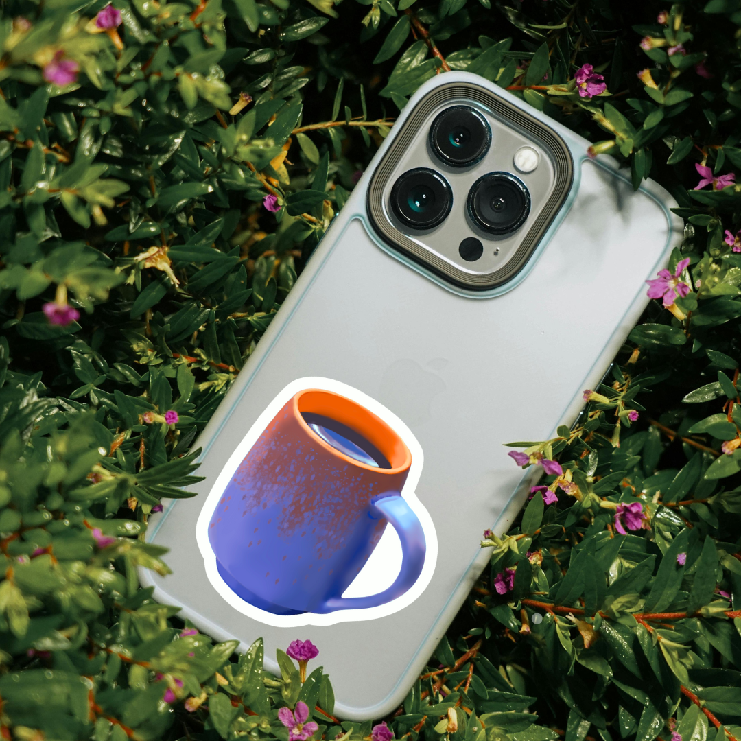 Waterproof Pottery Mug of Coffee Sticker