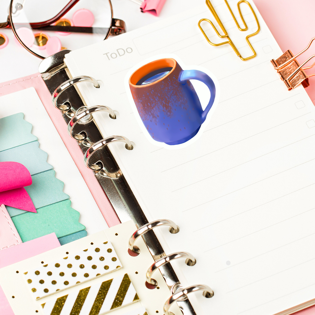 Waterproof Pottery Mug of Coffee Sticker