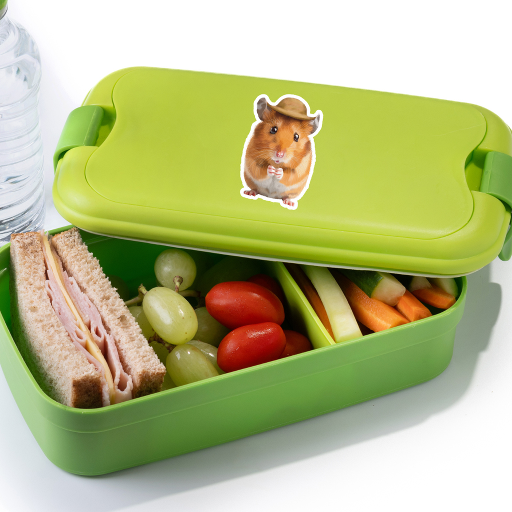 Waterproof Hamster Wearing a Hat Sticker