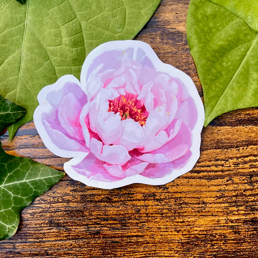 Waterproof Pink Peony Sticker