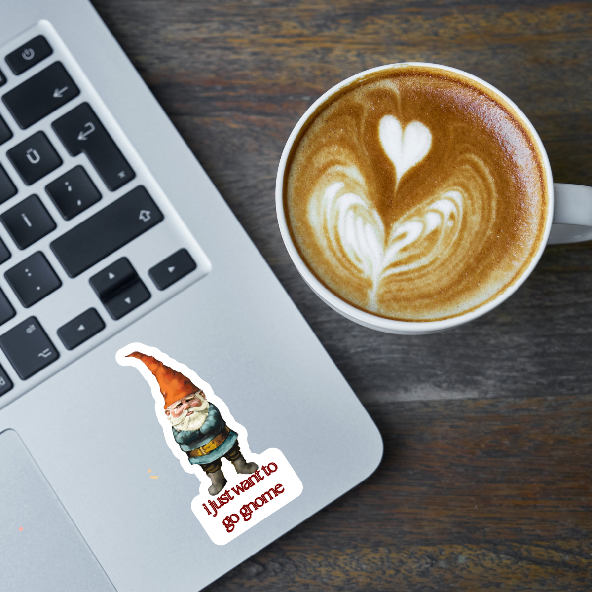 Waterproof I Just Want to Go Gnome Sticker