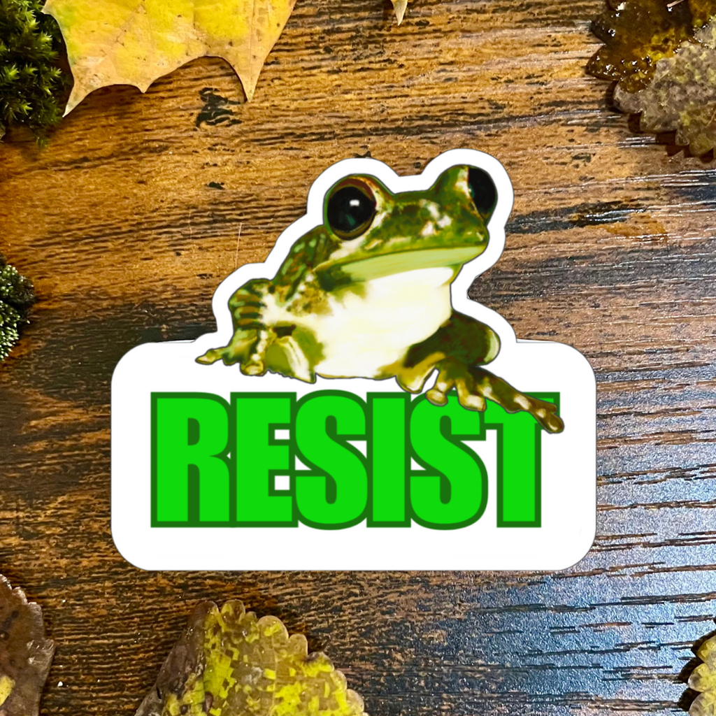 Resist Frog Waterproof Sticker