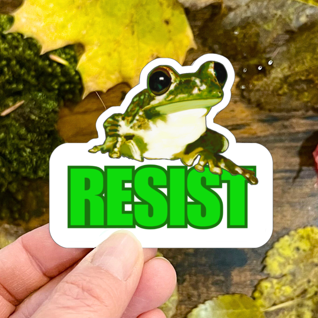 Resist Frog Waterproof Sticker
