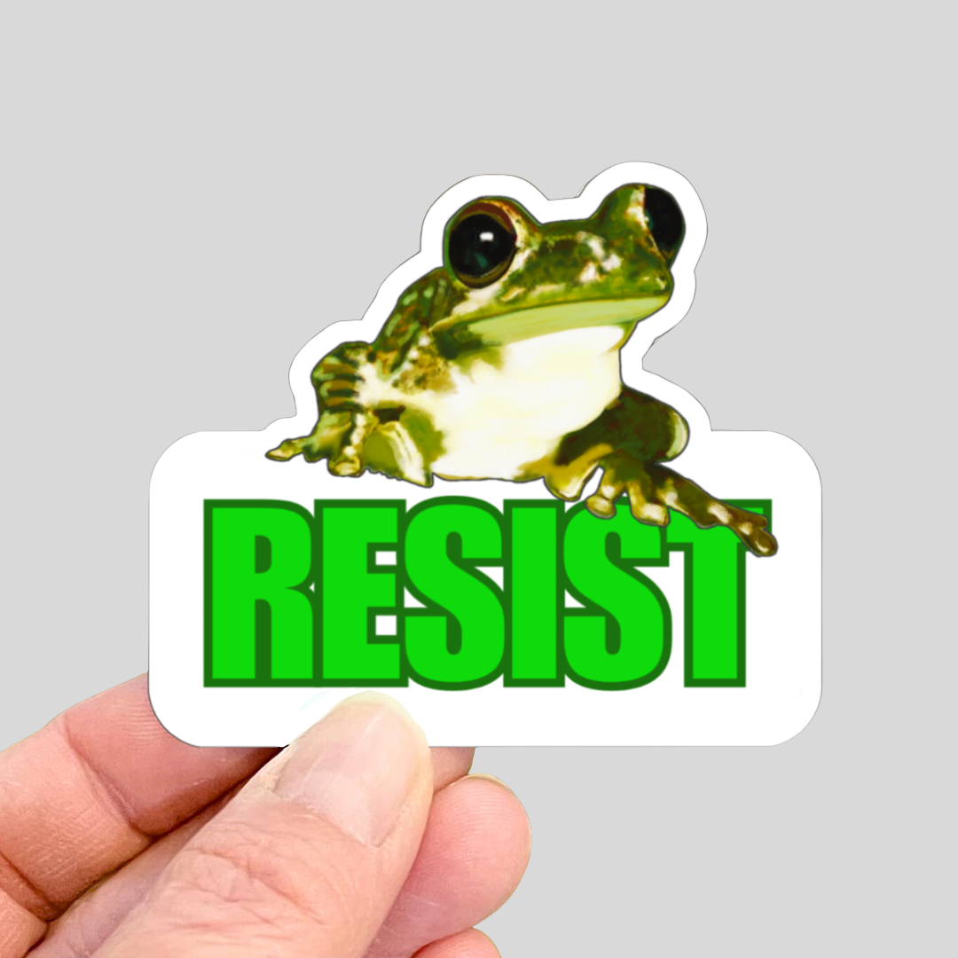 Resist Frog Waterproof Sticker