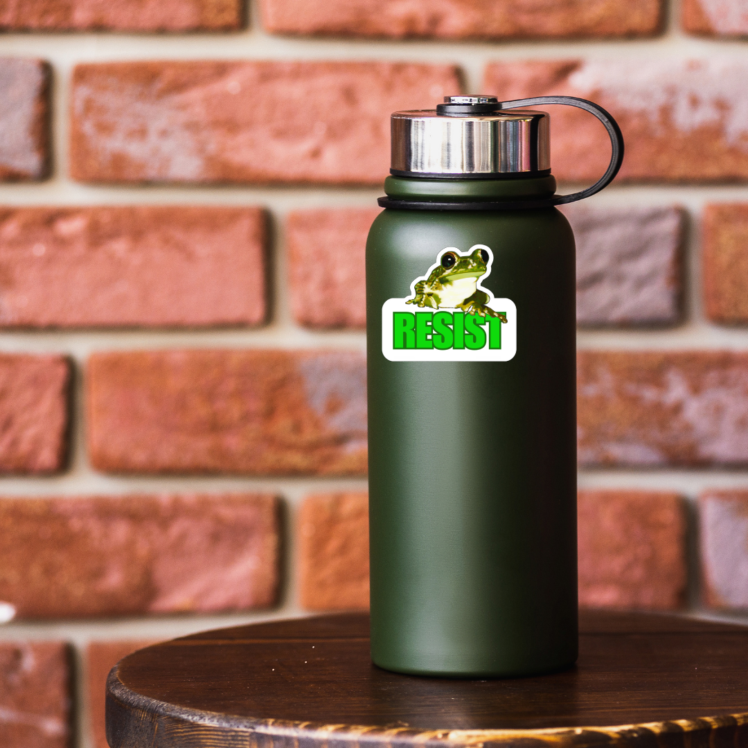 Waterproof Resist Frog Sticker - Waterproof Vinyl Sticker - Original Art Decal