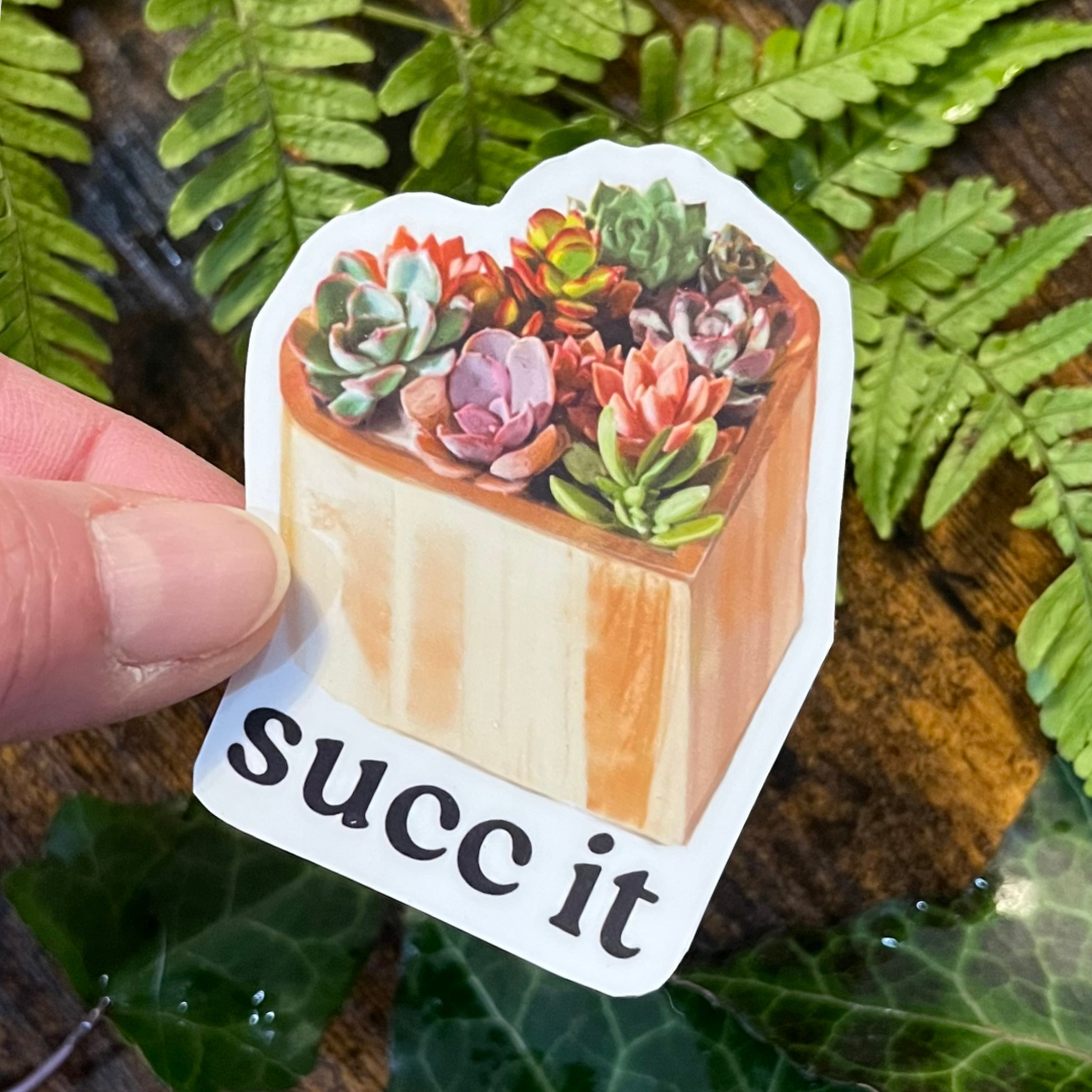 Waterproof Succulent "Succ It" Sticker