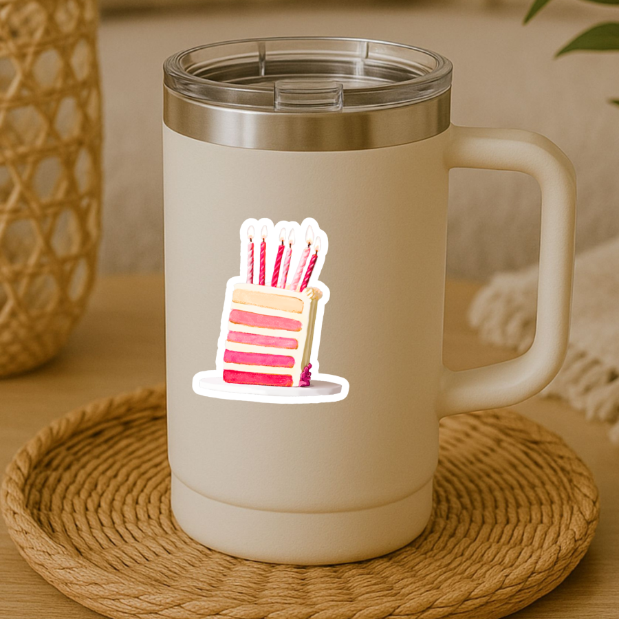 Piece of Cake  - Waterproof Vinyl Sticker - Original Art Decal