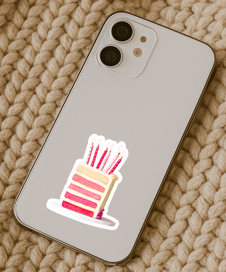 Piece of Cake  - Waterproof Vinyl Sticker - Original Art Decal