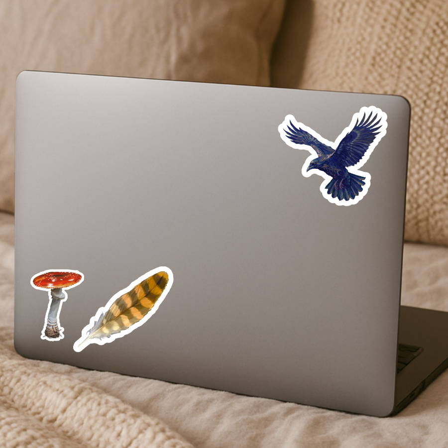 Great Horned Owl Sticker  - Waterproof Vinyl Sticker - Original Art Decal