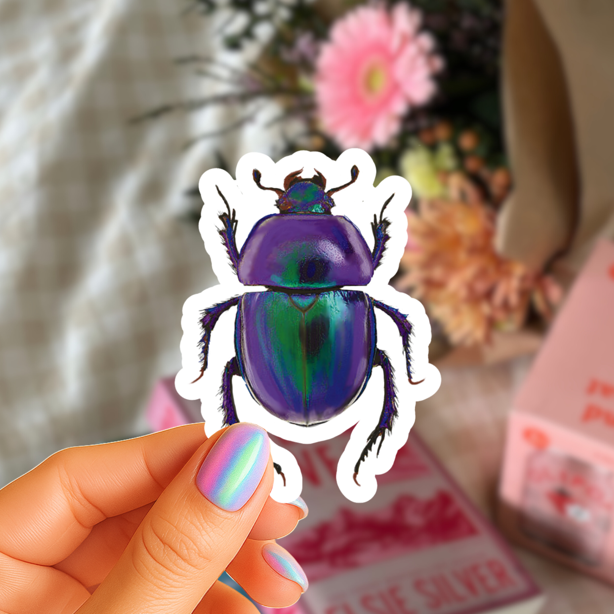 Rose Chafer Beetle Sticker - Waterproof Vinyl Sticker - Original Art Decal