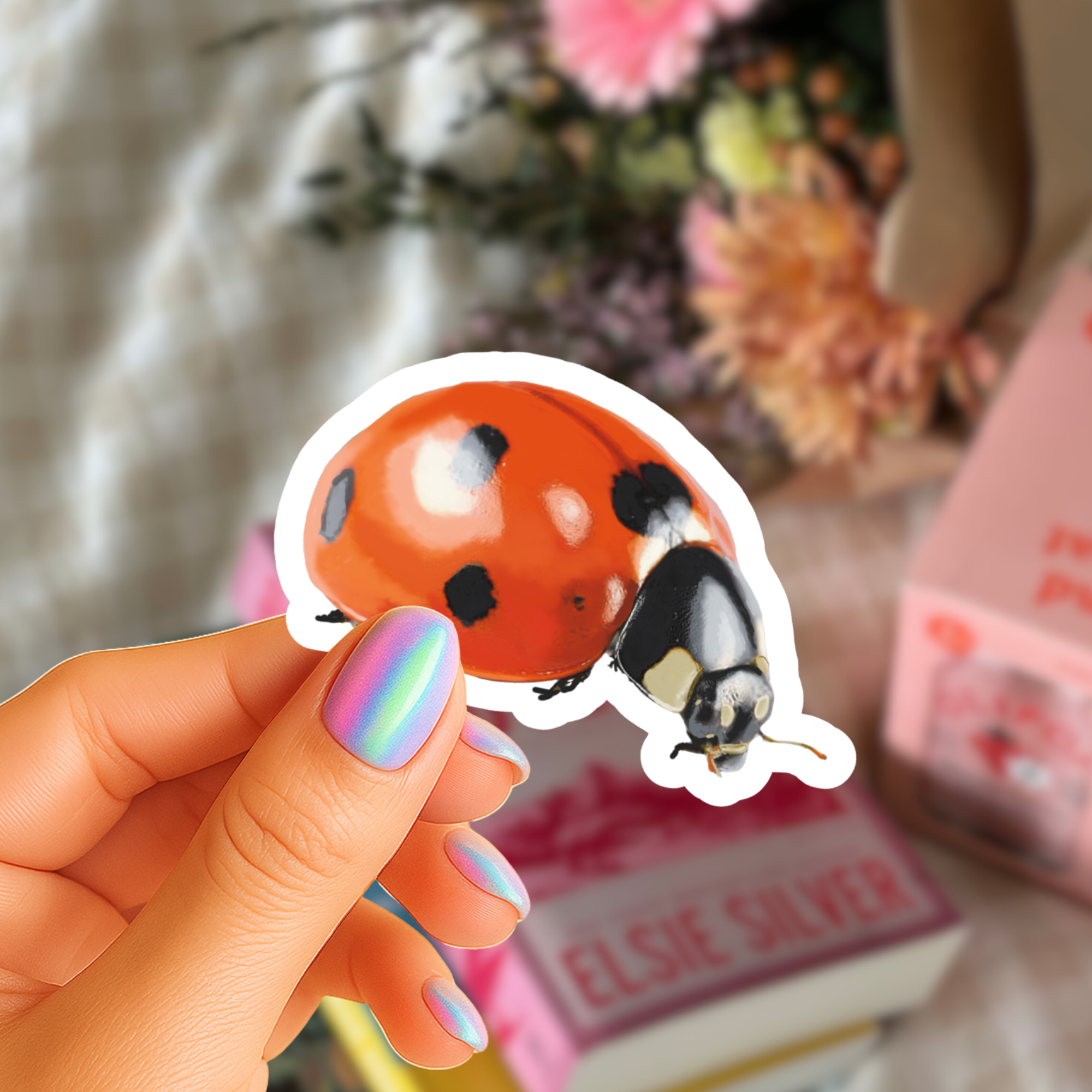 Lucky Ladybug Sticker - Waterproof Vinyl Sticker - Original Art Decal